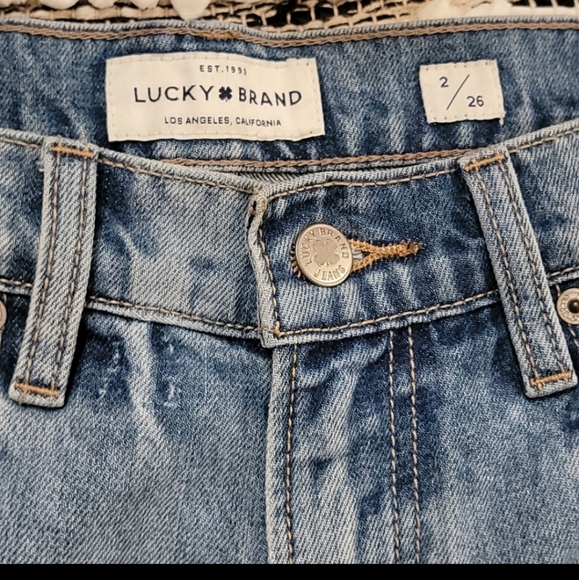 Lucky Brand Blue Sienna Embroidered Boyfriend Jeans Size 2 - Picture 5 of 8